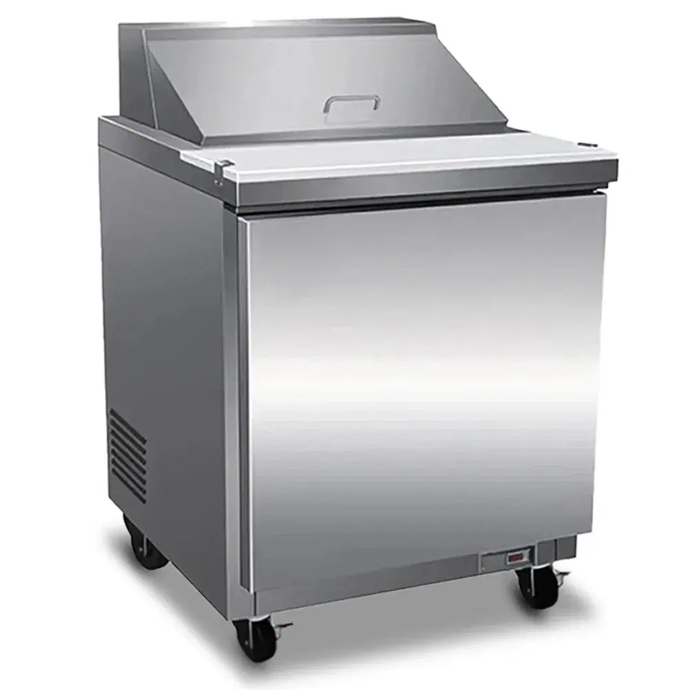 Serv-Ware SP29-12M-HC 29" Mega Top Sandwich Prep Table, 1 Solid Door, 12 Pan Capacity, Stainless Steel, 7 cu.ft., 115v/1ph