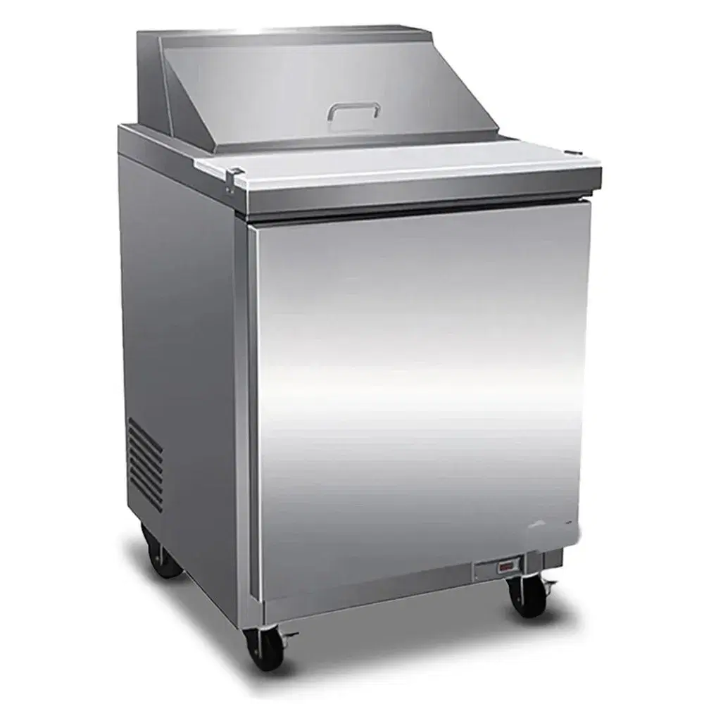 Serv-Ware SP29-8-HC 29" Sandwich Prep Table, 1 Solid Door, 8 Pan Capacity, Stainless Steel, 7 cu.ft.