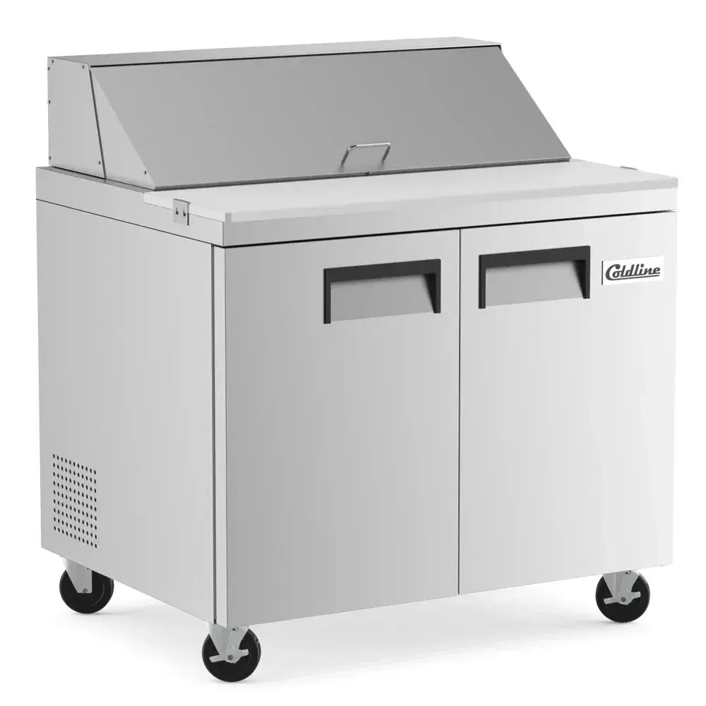 Coldline 36" Sandwich / Salad Prep Table, Stainless Steel, 2 Door, 10 Pans, 1 Year Warranty