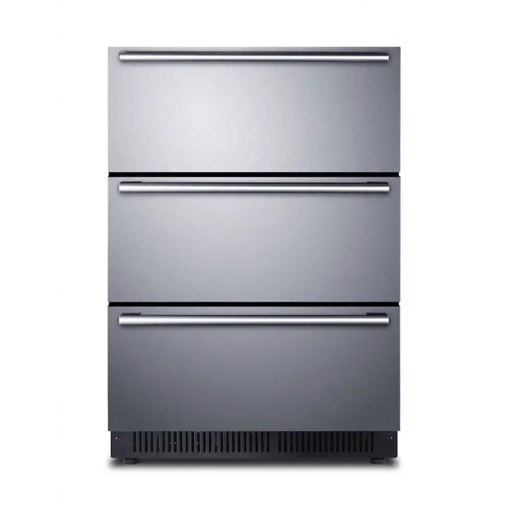 Summit Appliances SP6DS3D 24" Undercounter Refrigerator, 3 Drawers, 4.9 cu.ft., Stainless Steel