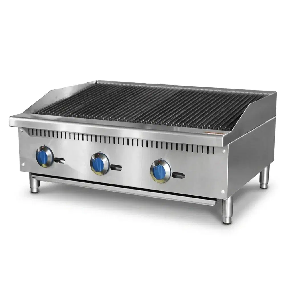 ProKitchen Series 36" Countertop Radiant Charbroiler, 3 Burners, 105,000 BTU, Convertible