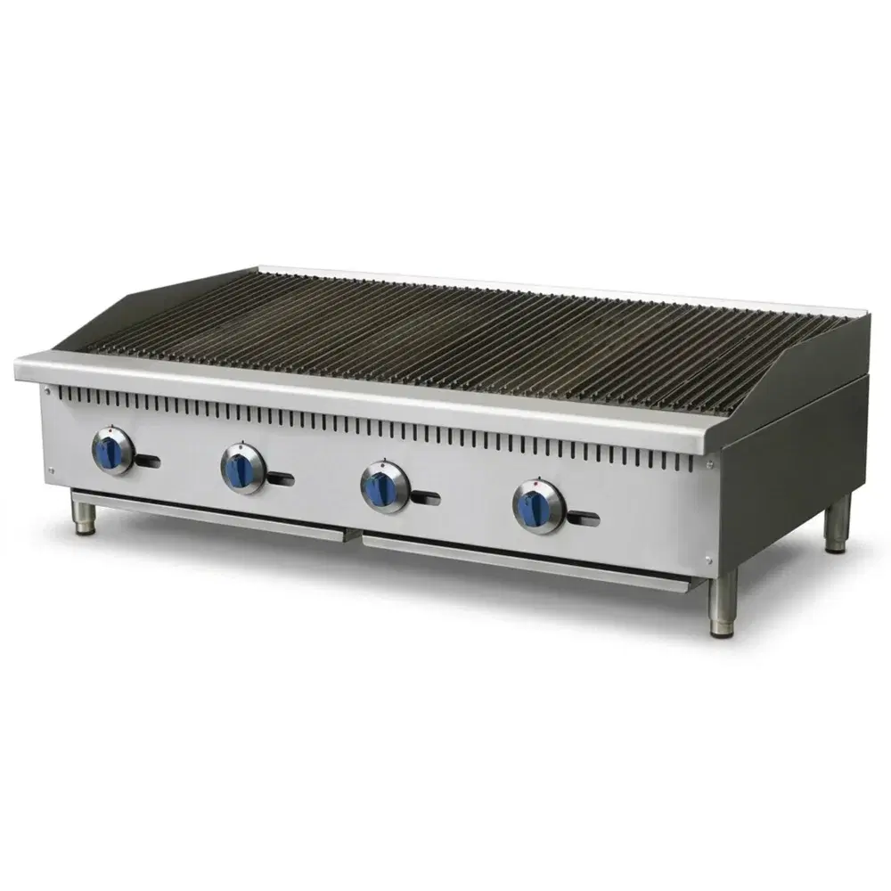 ProKitchen Series 48" Countertop Radiant Charbroiler, 4 Burners, 140,000 BTU, Convertible