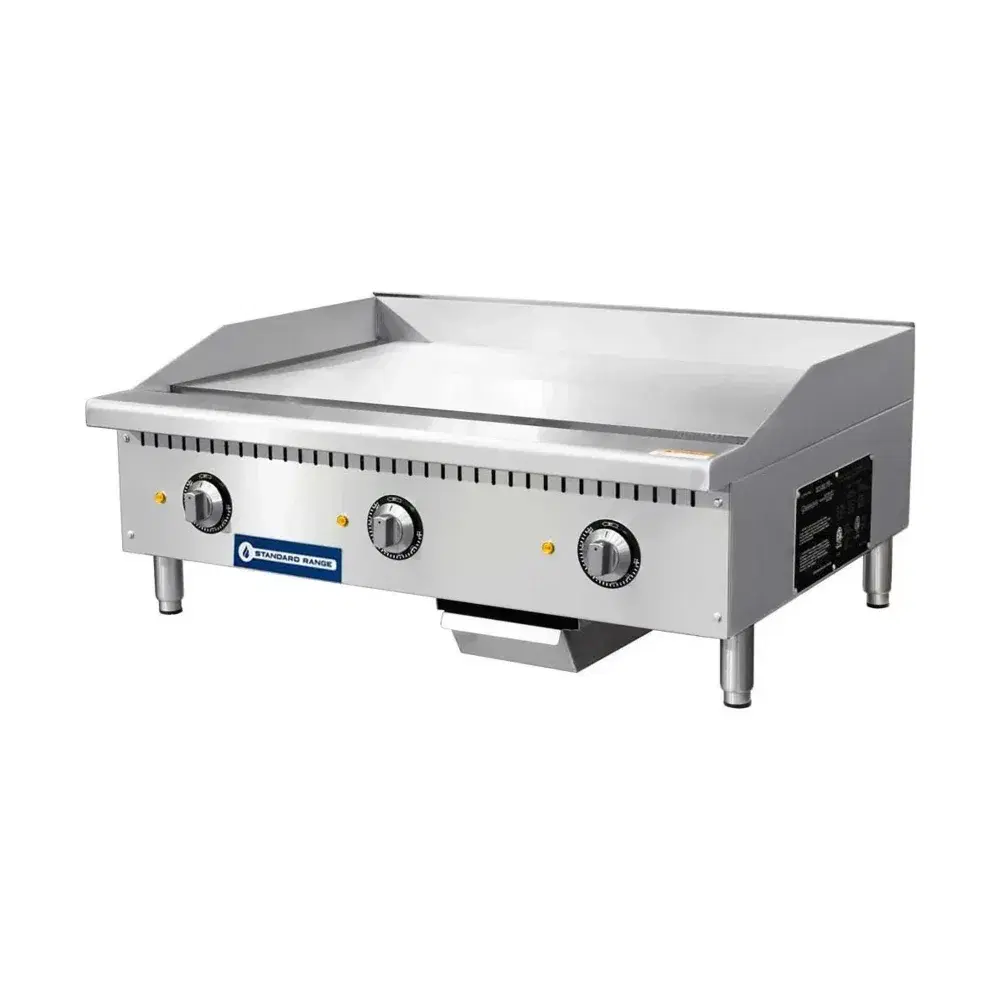 Standard Range 36" Thermostatic Countertop Electric Griddle, 208/240V, 1 Year Warranty