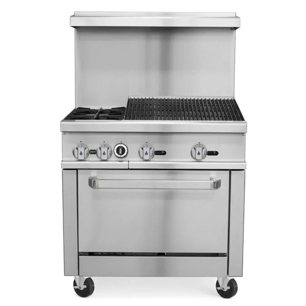 ProKitchen Series 36" Gas Range with 2 Burners, 24" Charbroiler & Oven, Natural Gas - 163,000 BTU