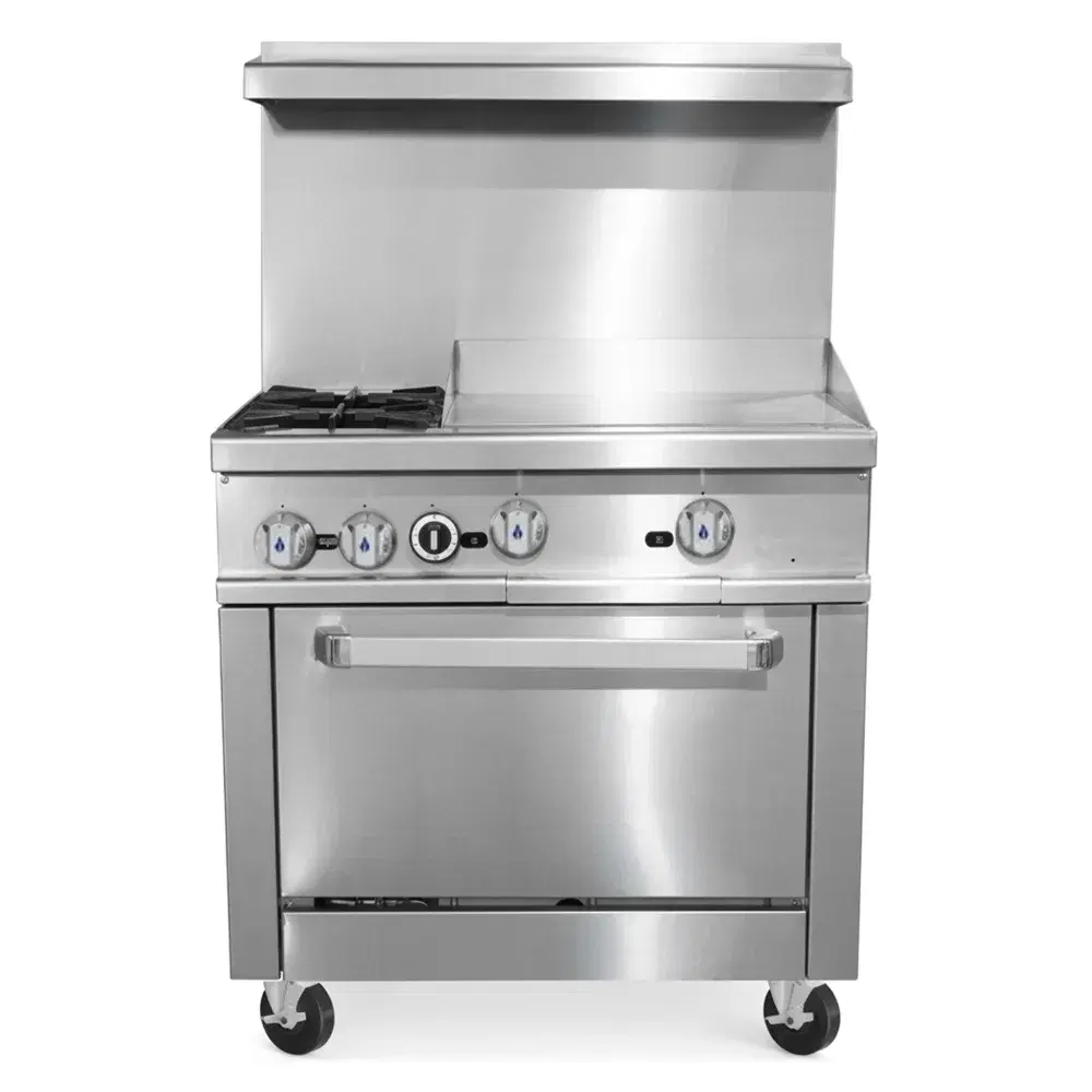 ProKitchen Series 36" Gas Range with 2 Burners, 24" Griddle & Oven, Liquid Propane - 153,000 BTU
