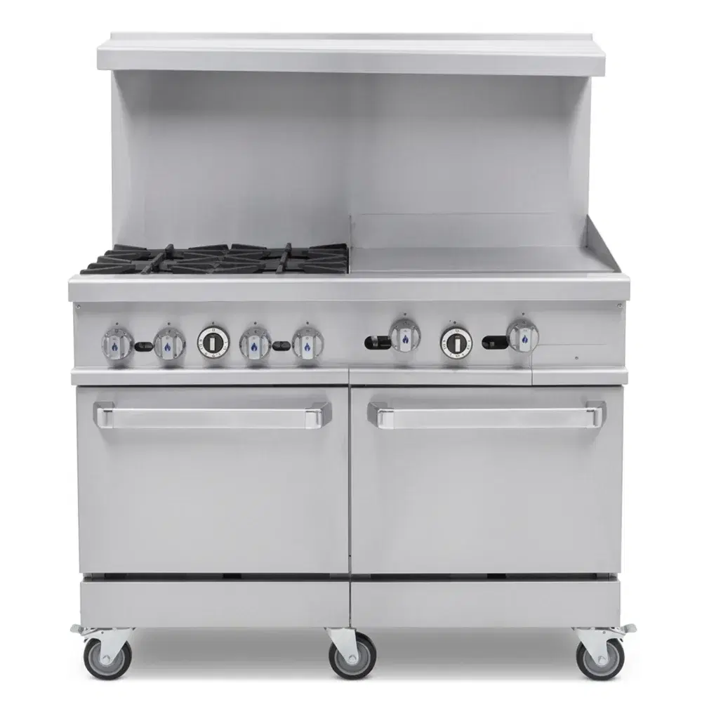 ProKitchen Series 48" Gas Range with 4 Burners, 24" Griddle & 2 Oven, Natural Gas - 246,000 BTU