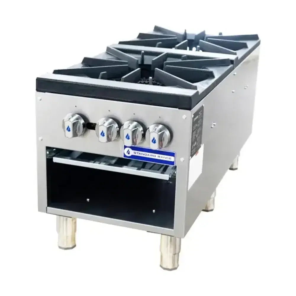 Standard Range 18" Commercial Stock Pot Range with 2 Burners, 160,000 BTU - Convertible