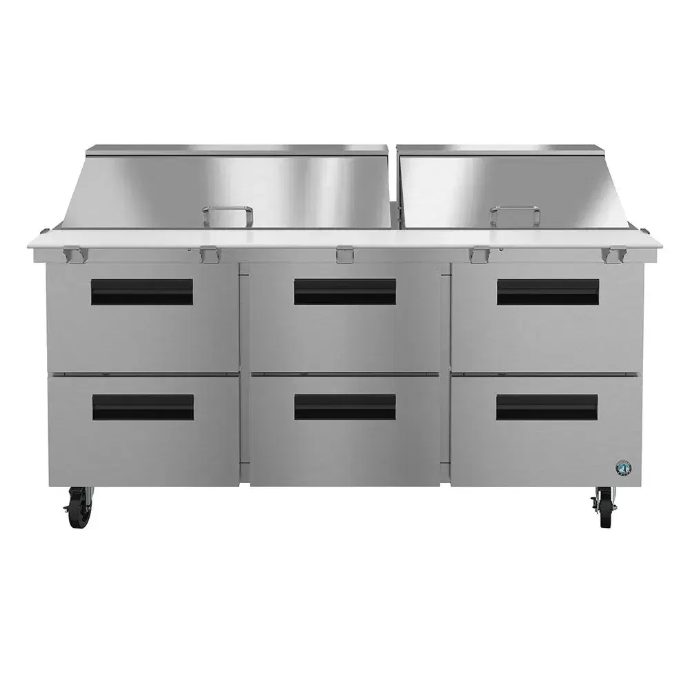 Hoshizaki SR72B-30MD6 72" Steelheart Series Sandwich/Salad Prep Table with Refrigerated Base, Stainless Steel, 115v