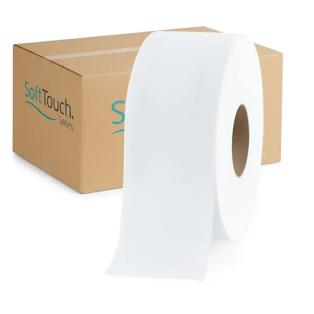 SoftTouch Series Mini Jumbo Bath Tissue Roll, 3.6" x 751 ft, 2-Ply, 12 Rolls/Case