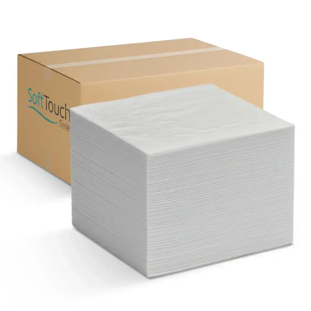SoftTouch Series White Dinner Napkin, 16.73 x 16.73 in, 1-Ply, 1/4 Fold, 4000 Sheets/Case