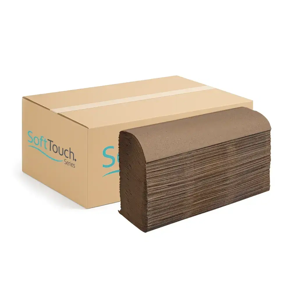 SoftTouch Series Single Fold Paper Towel, 9 x 9 in, Natural, 4000 Sheets/Case