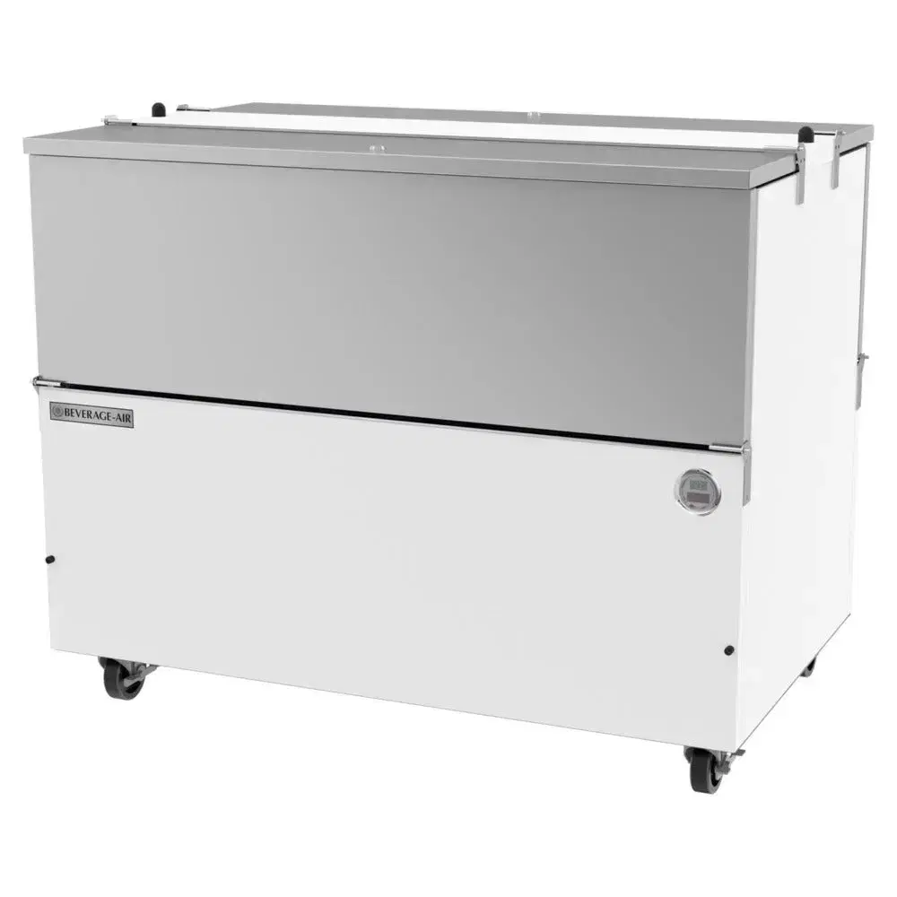 Beverage-Air ST49HC-W-02 49" Cold Wall Milk Cooler, Two Sided, with Stainless Steel Interior, White