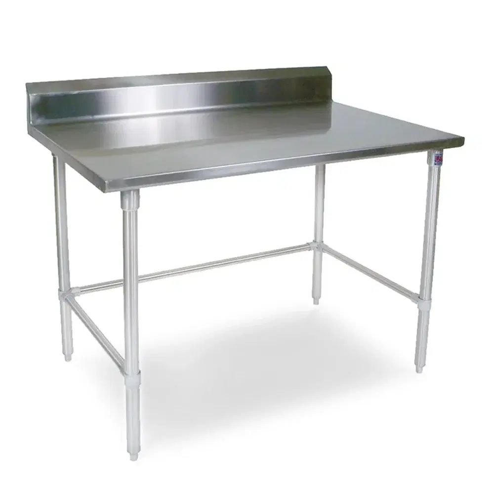 John Boos ST4R5-30120SBK 120" 14 Gauge Work Table with 300 Series Stainless Top & 5" Backsplash