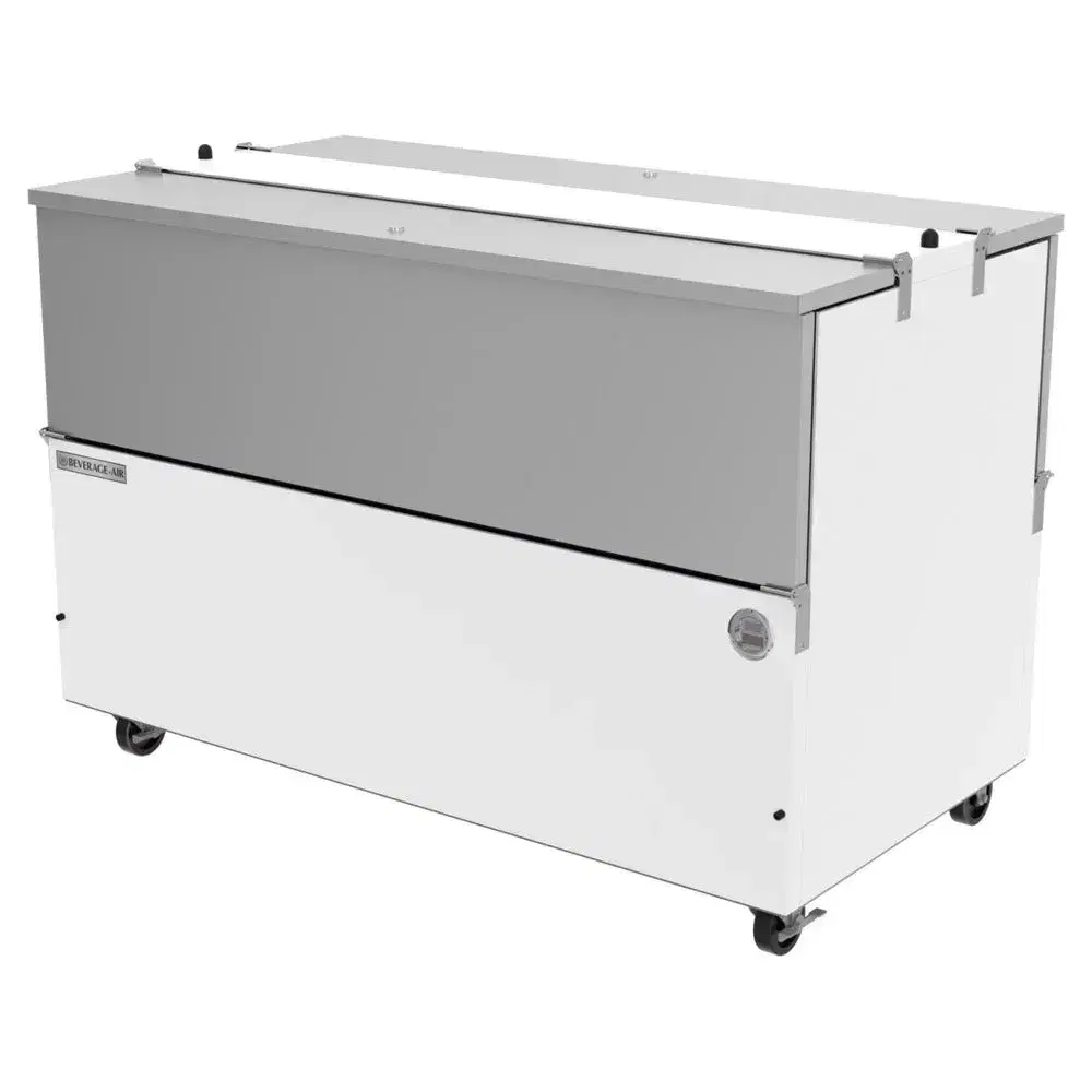 Beverage-Air ST58HC-W-02 58" Cold Wall Milk Cooler, Two Sided, with Stainless Steel Interior, White