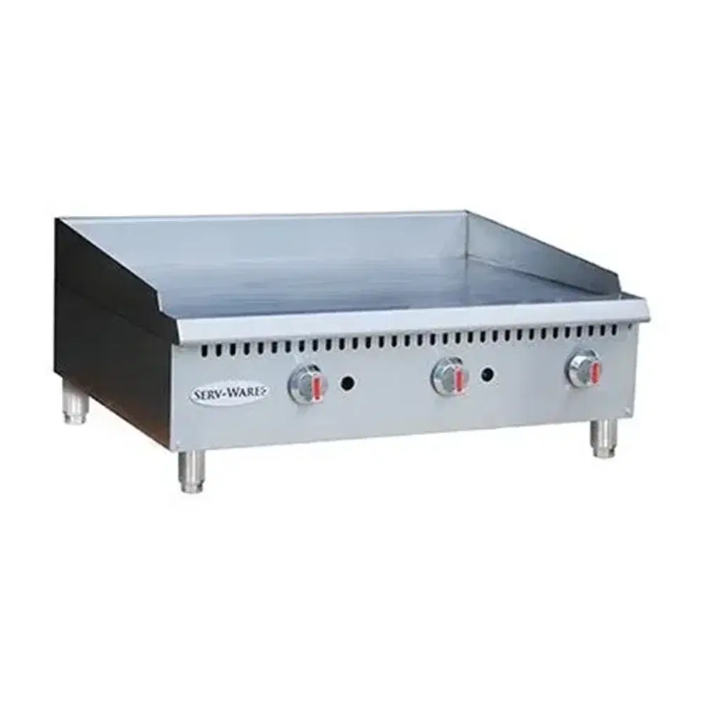 Serv-ware STGS-48 48" Countertop Gas Griddle, Thermostatic, 3/4" Steel Plate, 120,000 BTU