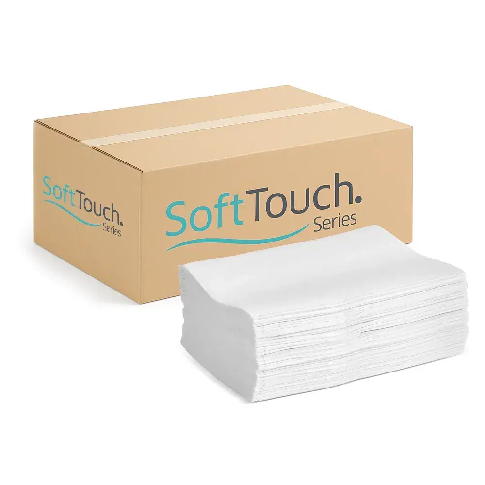 SoftTouch Series White Interfolded Napkin, 13 x 8.5 in, 1-Ply, 6000 Sheets/Case