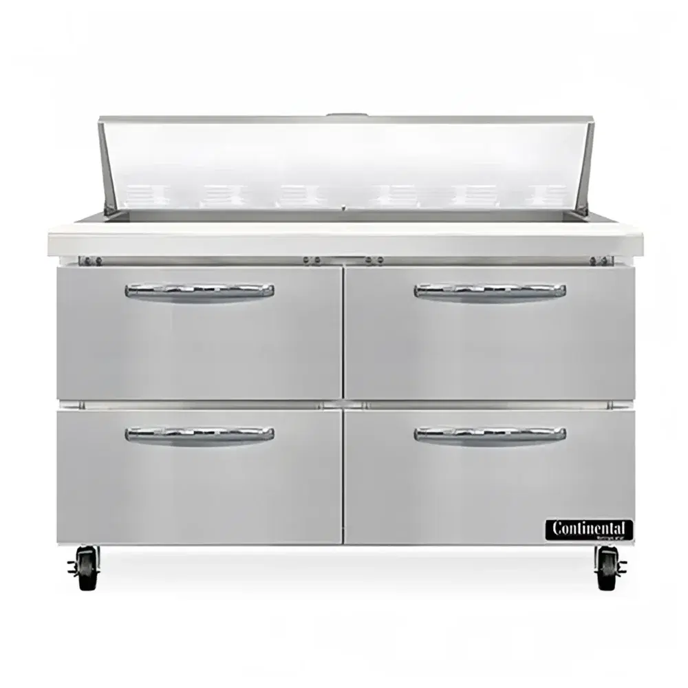 Continental SW48N12-D 48" Sandwich & Salad Prep Table with Refrigerated Base, 115v