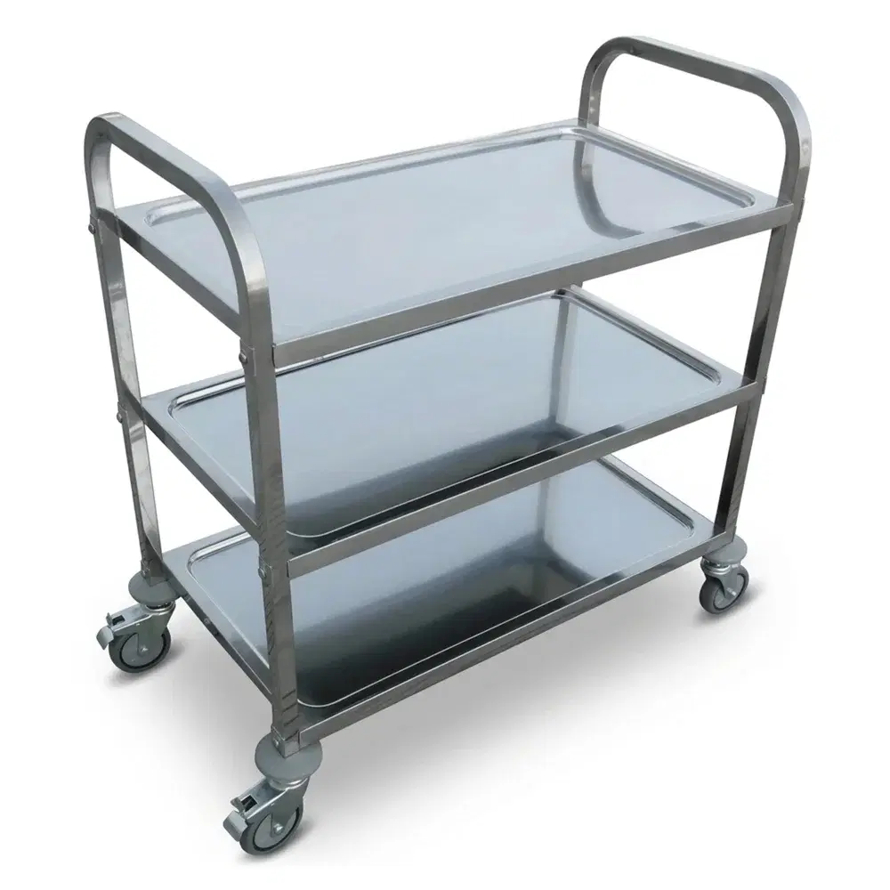 ProKitchen Series 33" X 21" Stainless Steel Three Shelf Utility Trolley Cart