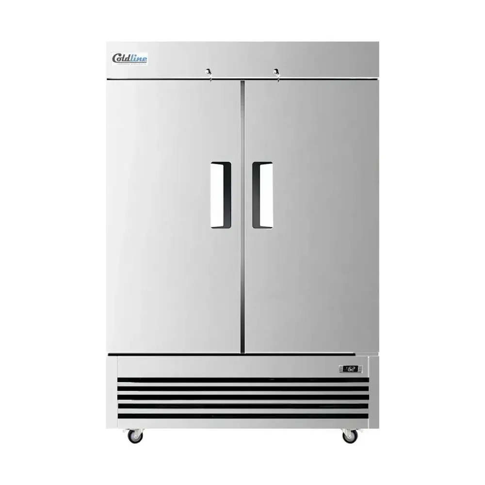Coldline 54" Reach-In Freezer, Stainless Steel, 2 Doors, 1 Year Warranty