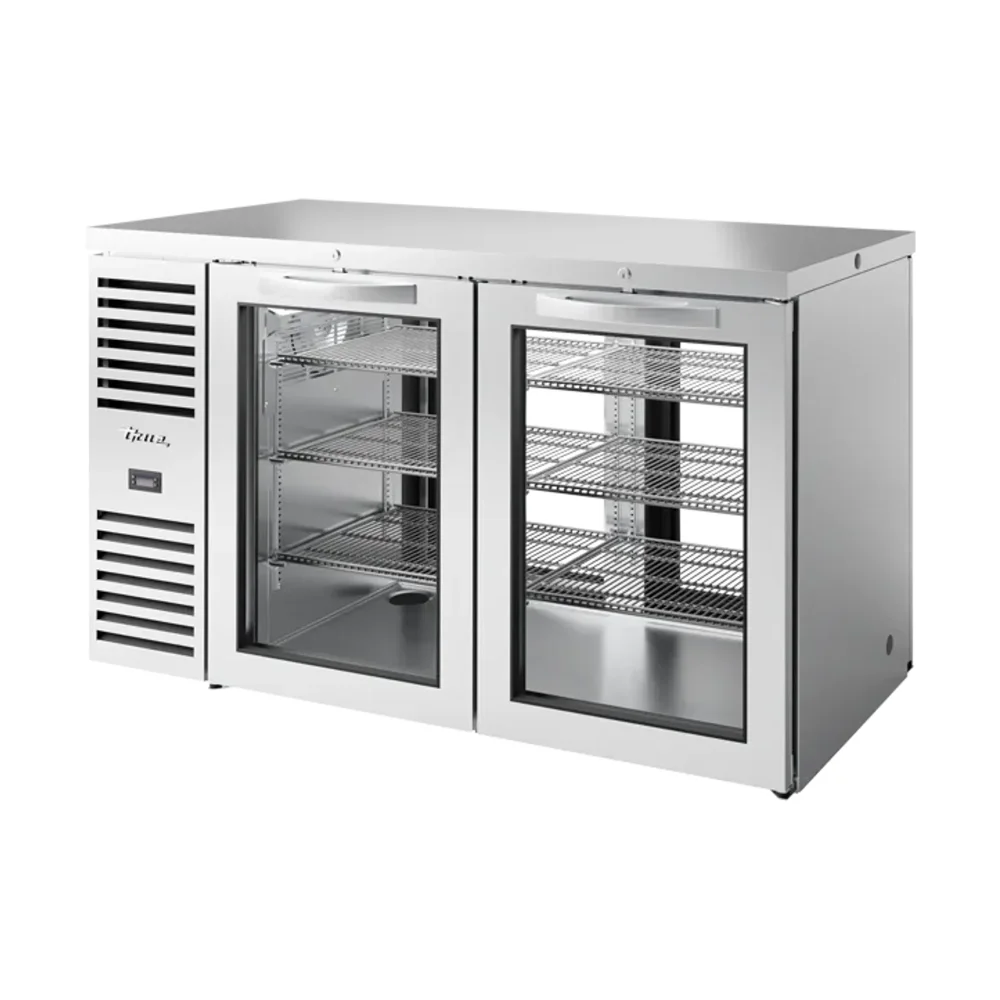 True TBR60-PTSZ1-L-S-GG-GG-1 60" Pass-Thru Back Bar Cooler, Glass Door, Stainless Steel, 115V, 7 Year Warranty
