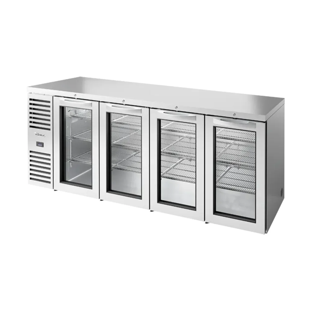 True TBR92-RISZ1-L-S-GGGG-1 92" Back Bar Cooler, Glass Door, Stainless Steel, 115V, 7 Year Warranty