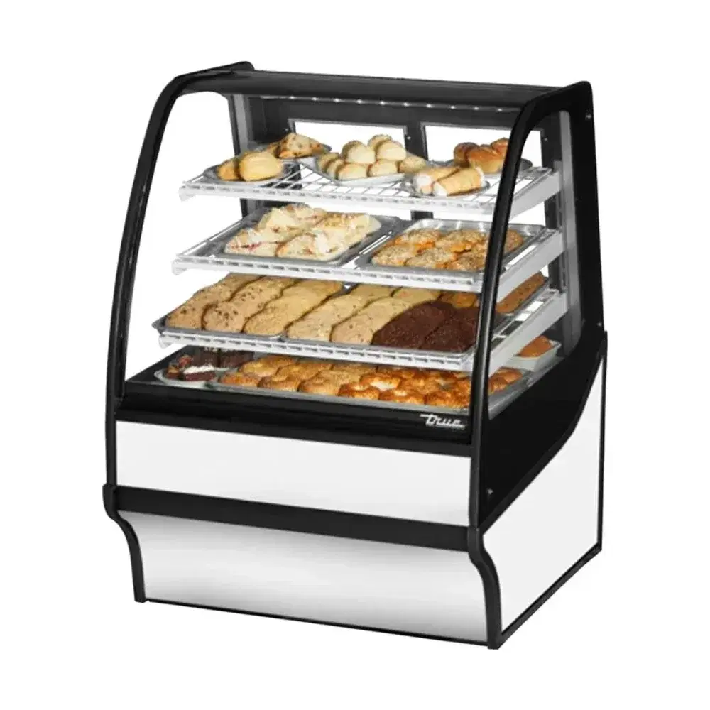 True TDM-DC-36-GE_GE-W-W 36" Dry and Refrigerated Bakery Display Case, Glass Door, White, 115V, 7 Year Warranty