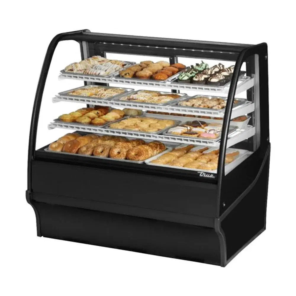 True TDM-DC-48-GE_GE-B-W 48" Dry and Refrigerated Bakery Display Case, Glass Door, Black / White, 115V, 7 Year Warranty