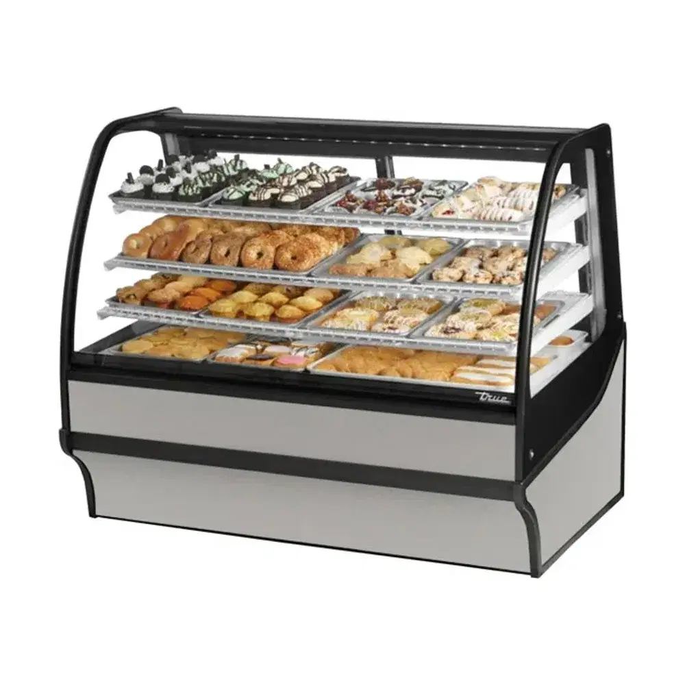 True TDM-DC-59-GE_GE-S-S 59" Dry and Refrigerated Bakery Display Case, Glass Door, Silver, 115V, 7 Year Warranty