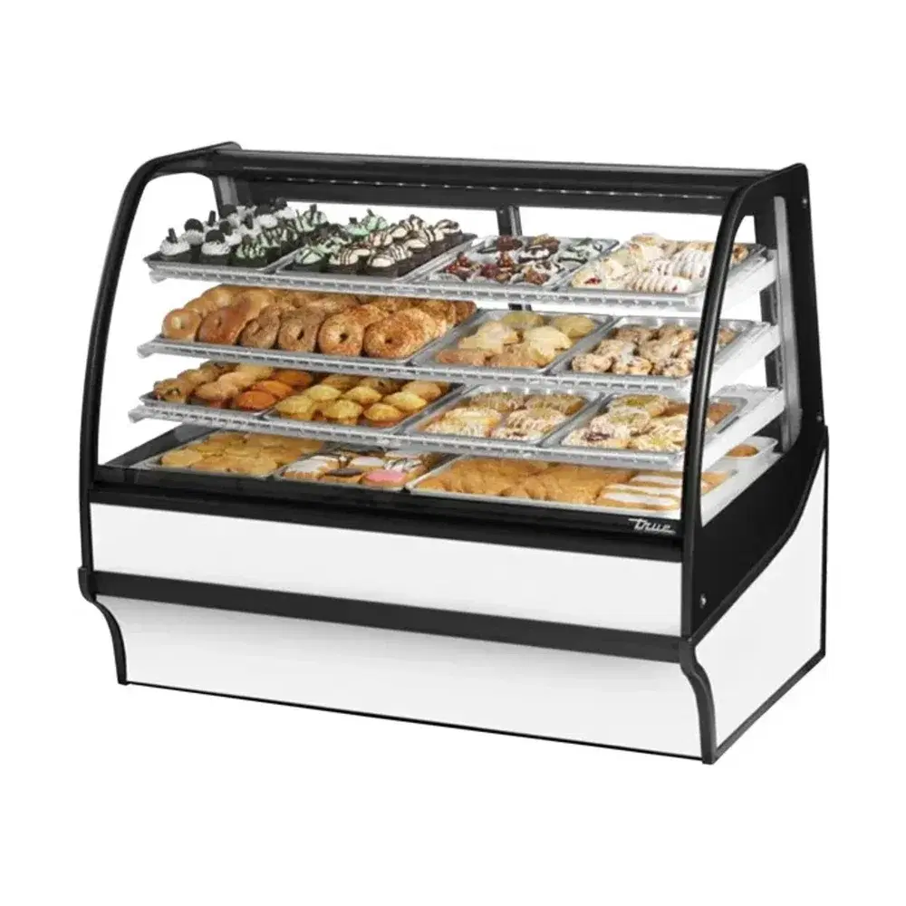 True TDM-DC-59-GE_GE-W-W 59" Dry and Refrigerated Bakery Display Case, Glass Door, White, 115V, 7 Year Warranty