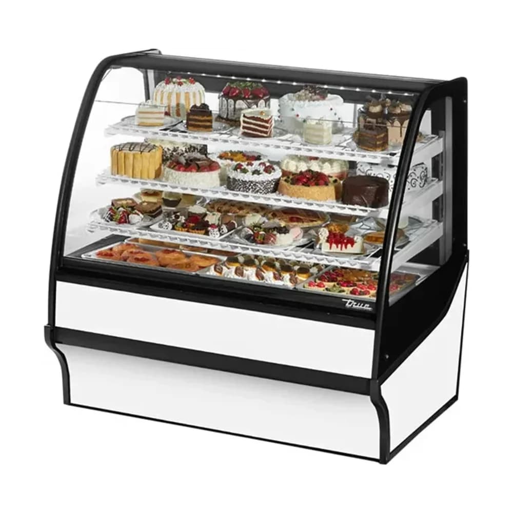 True TDM-R-48-GE_GE-W-W 48" Refrigerated Bakery Display Case, Glass Door, White, 115V, 7 Year Warranty
