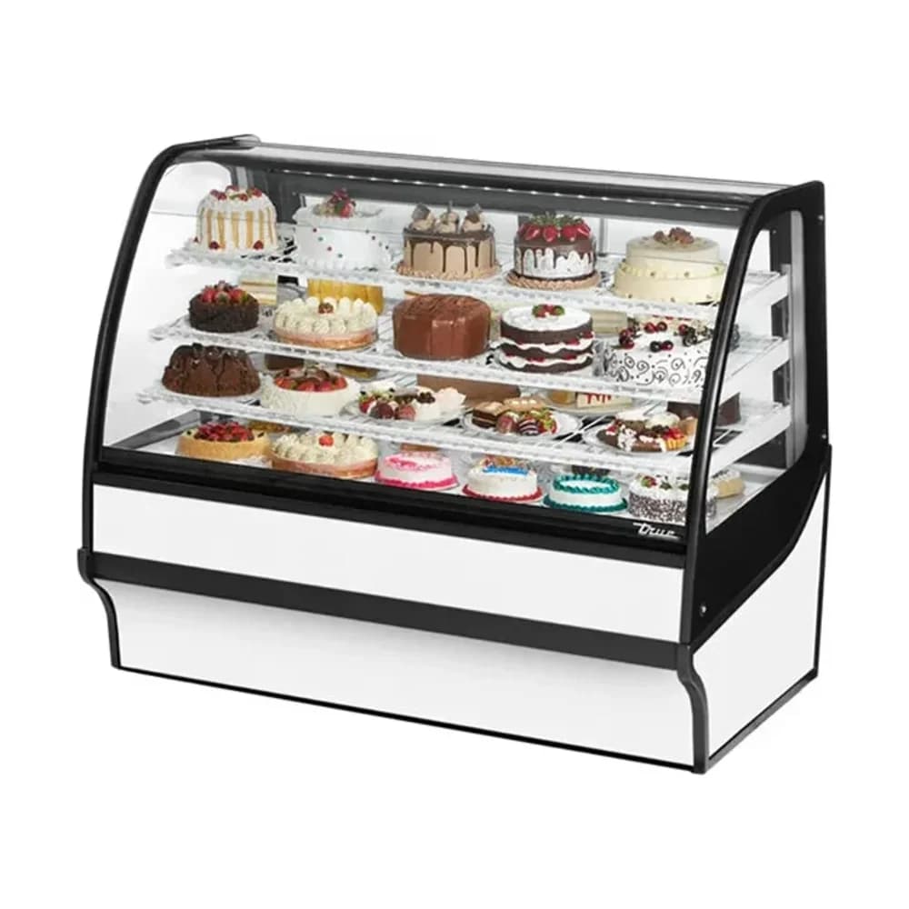 True TDM-R-59-GE_GE-W-W 59" Refrigerated Bakery Display Case, Glass Door, White, 115V, 7 Year Warranty