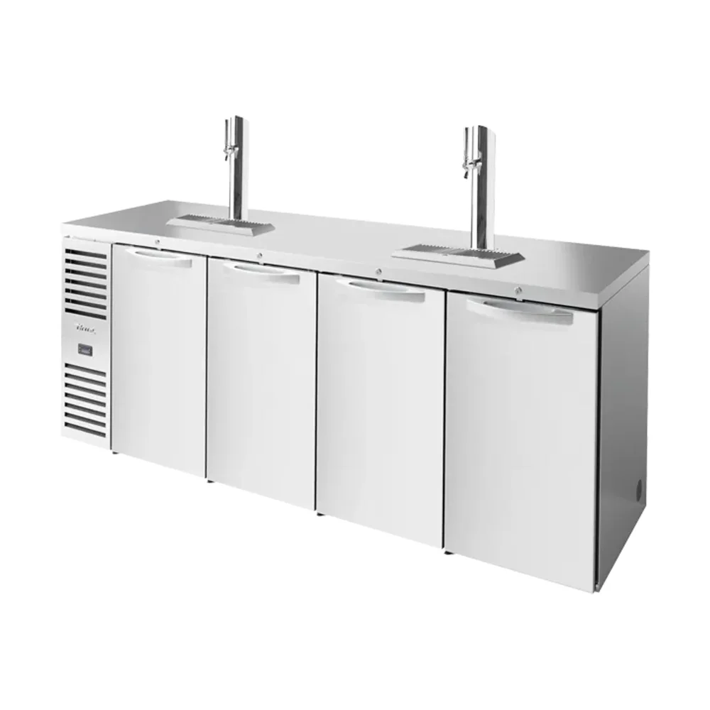 True TDR92-RISZ1-L-S-SSSS-1 92" Beer Dispenser, Reach-In Single Zone, 4 Door, Stainless Steel, 7 Year Warranty