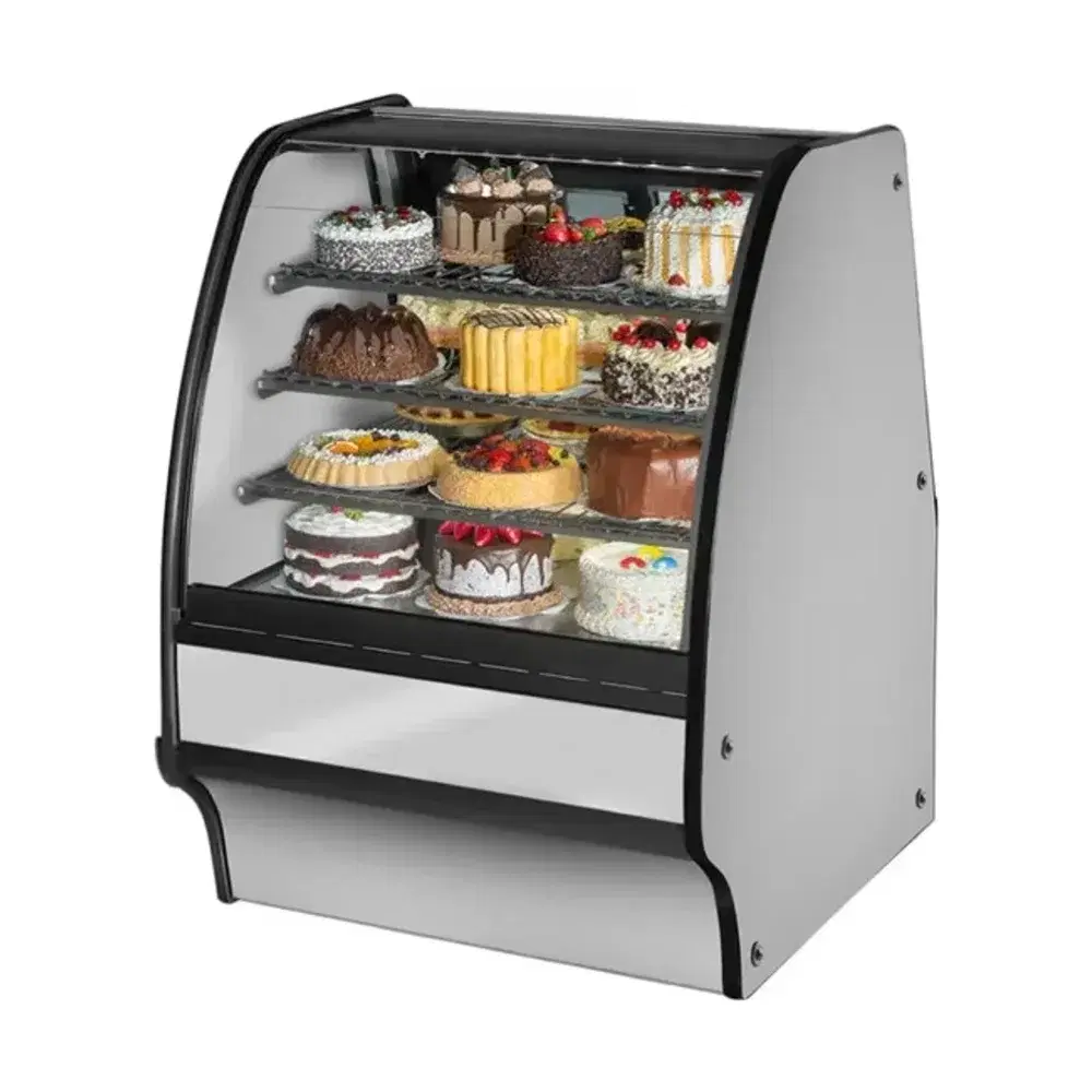 True TGM-R-36-SC_SC-S-S 36" Refrigerated Bakery Display Case, Glass Door, Stainless Steel, 115V, 7 Year Warranty