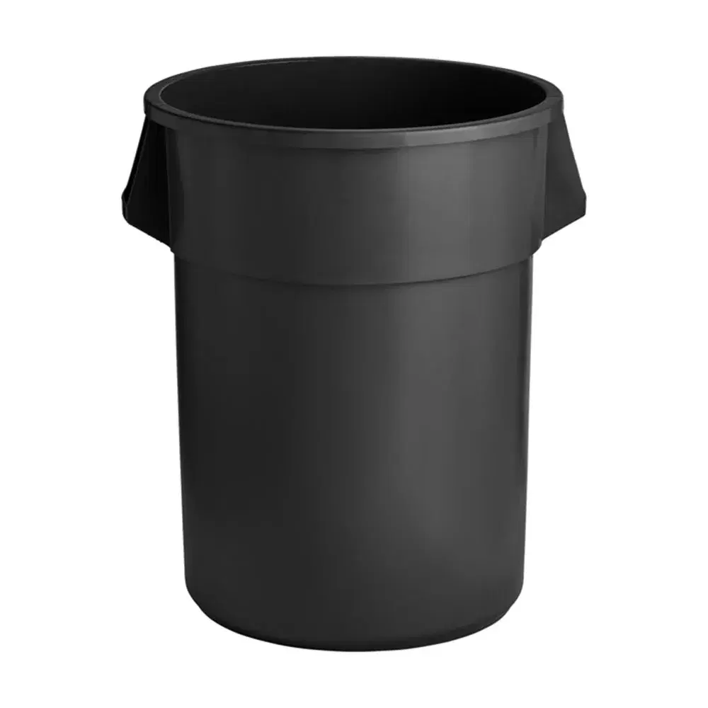 TrashGuard Series 55 Gallon Round Trash Can, Black