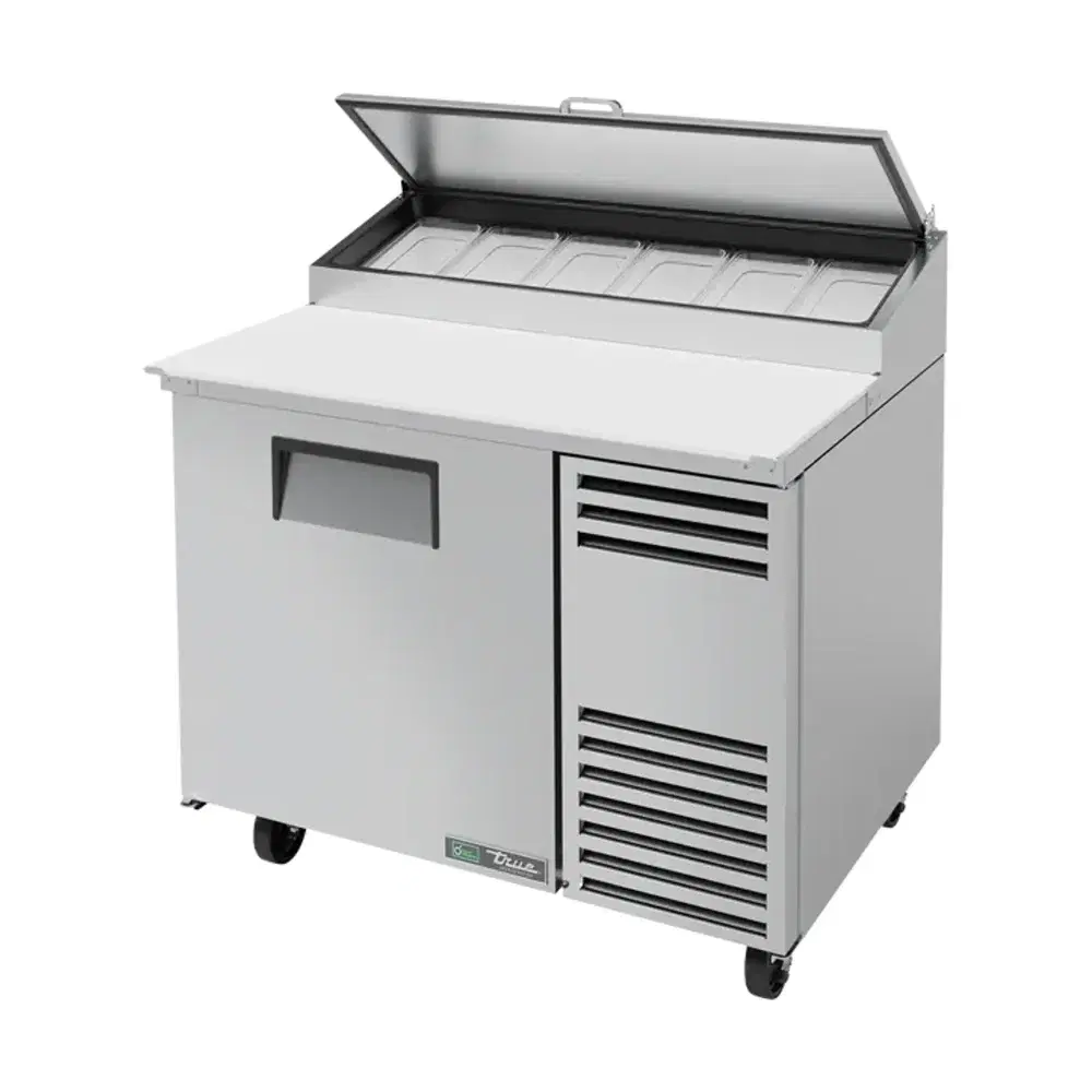 True TPP-AT-44-HC 44" Pizza Prep Table, Holds 6 -1/3 Pans, 1 Door, Stainless Steel, 7 Year Warranty