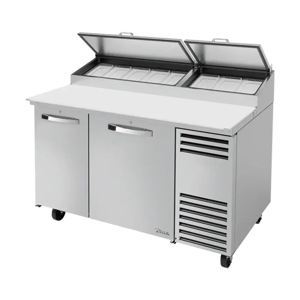 True TPP-AT-60-HC~SPEC3 60" Pizza Prep Table, Holds 8 -1/3 Pans, 2 Door, Stainless Steel, 7 Year Warranty