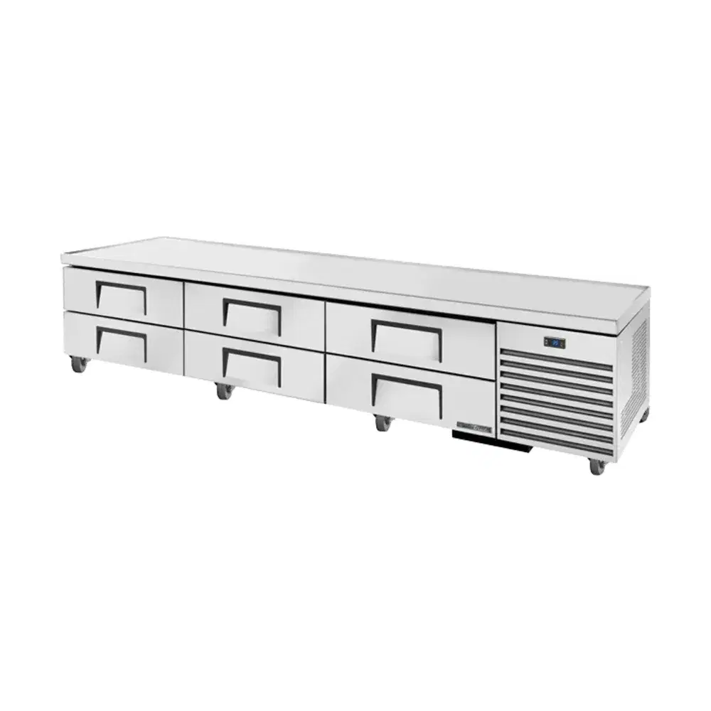 True TRCB-110-HC 110" Chef Base Refrigerator, 6 Drawer, Stainless Steel, 7 Year Warranty