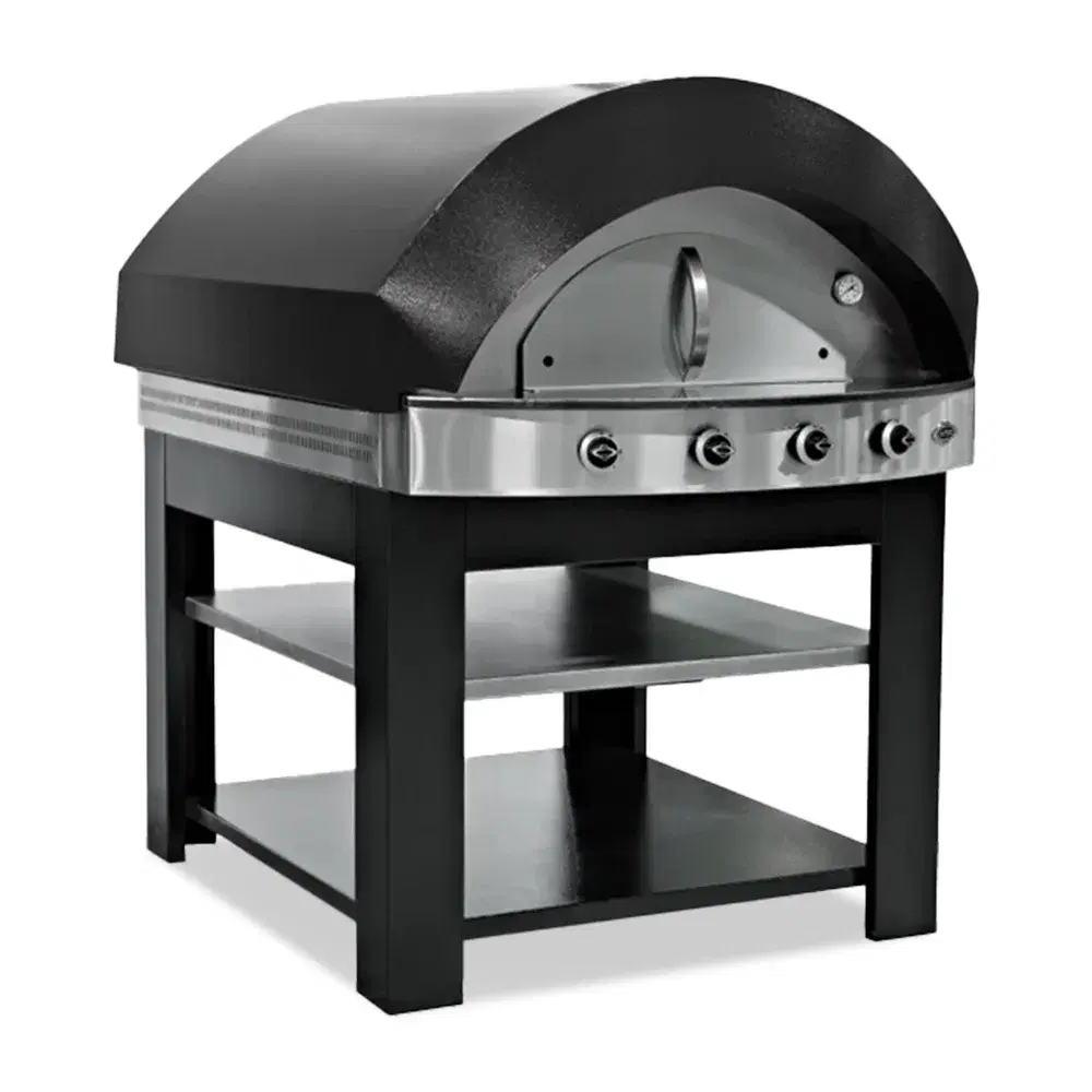 Pegasus TS-D250-B 50" Gas Pizza Oven, Single Deck, 50" x 38" Chamber, 116,000 BTU, Black - Topstone Series