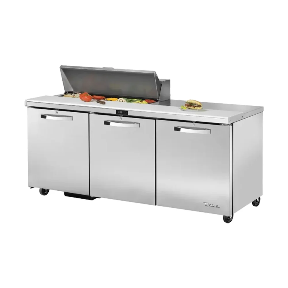 True TSSU-72-10-HC~SPEC3 72" Sandwich and Salad Prep Table, Holds (10) 1/6 Pans, Stainless Steel, 7 Year Warranty