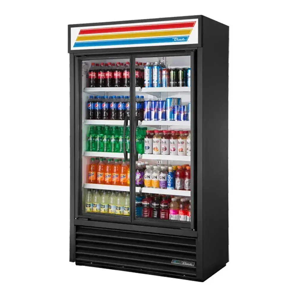 True TVM-48SL-HC~VM01 47" Refrigerated Glass Door Merchandiser, 2 Section, 7 Year Warranty