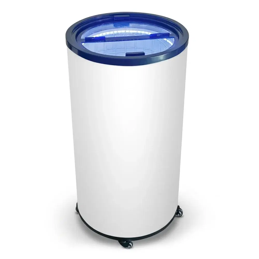 ProKitchen Series 2.3 Cu.ft Cold Drink Barrel Merchandiser Refrigerator, White, 1 Year Warranty