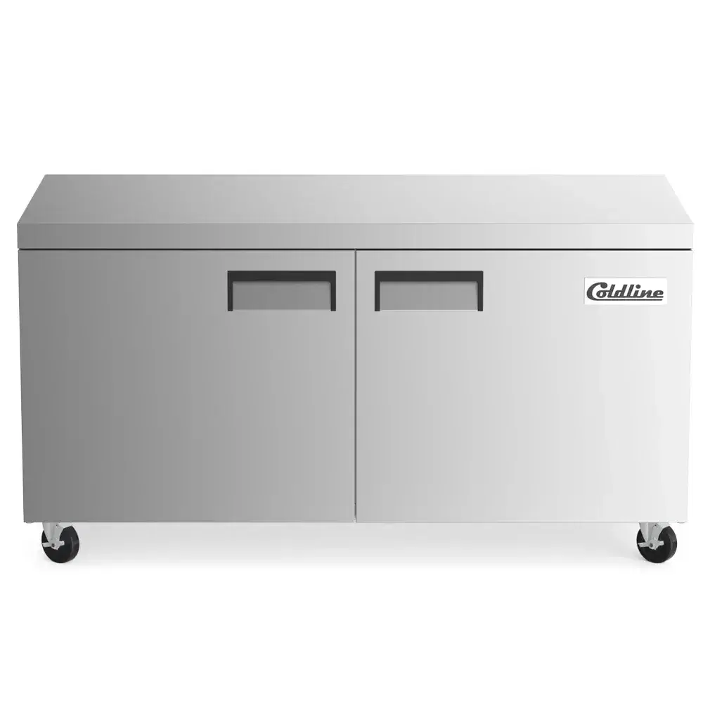 Coldline 60" Undercounter Freezer, Stainless Steel, 2 Doors, 1 Year Warranty