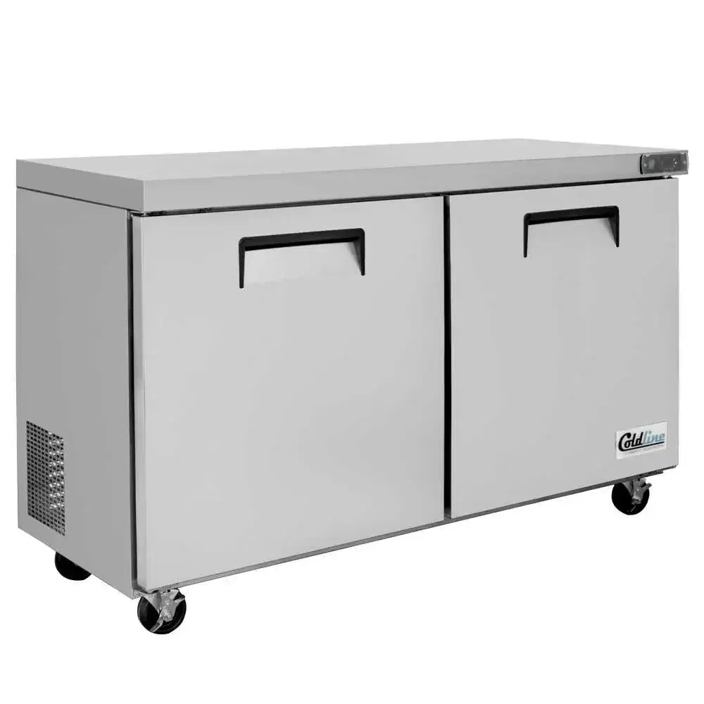 Coldline 61" Undercounter Refrigerator, Stainless Steel, 2 Doors, Narrow Depth, 1 Year Warranty