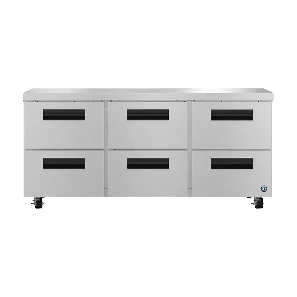 Hoshizaki UR72B-D6 72" Steelheart Series Undercounter Refrigerator with 3 Sections 6 Drawers, Stainless Steel, 115v