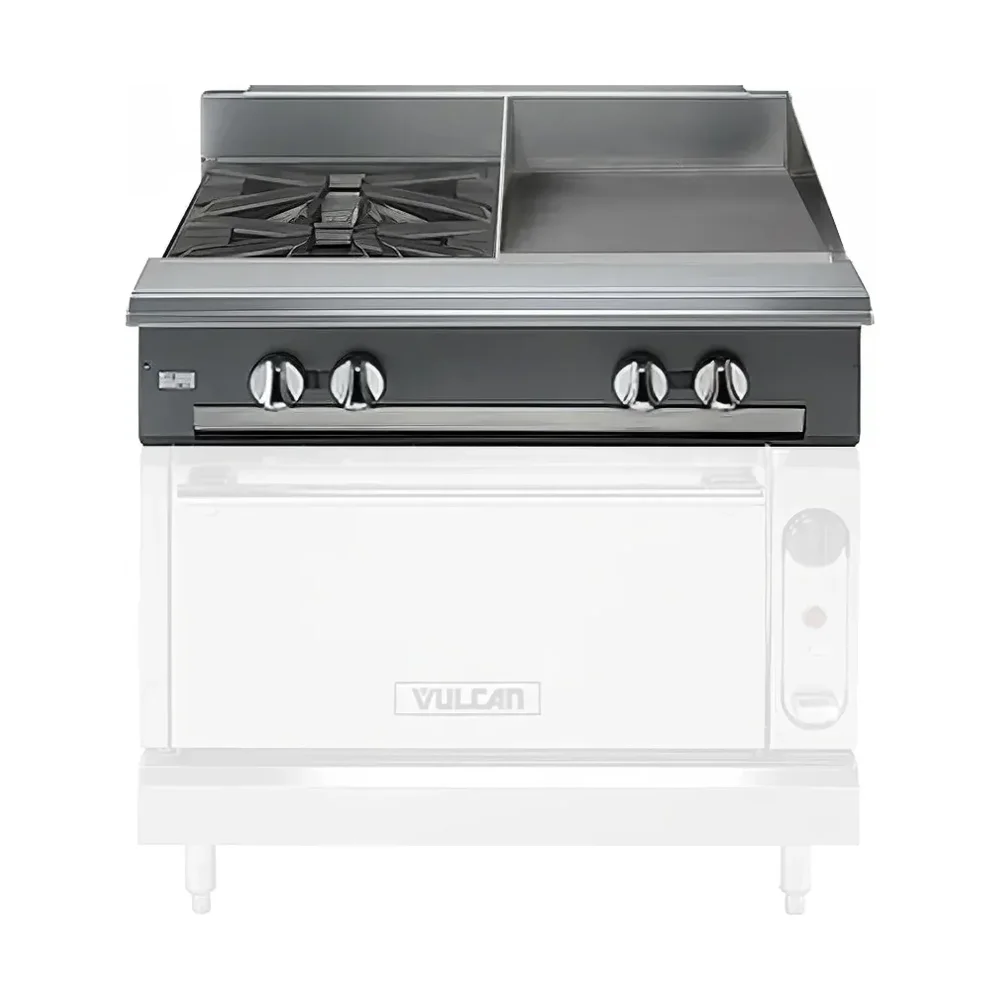 Vulcan V2BG18 36" 2 Burner Gas Range Top w/ Griddle - Modular, Liquid Propane