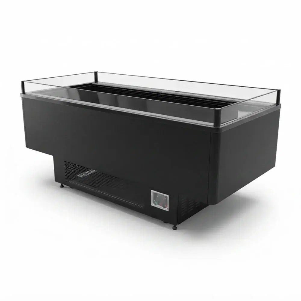 Frigomax Series 39.4" Air Curtain Merchandiser, 6.8 cu. ft., Black, 110V