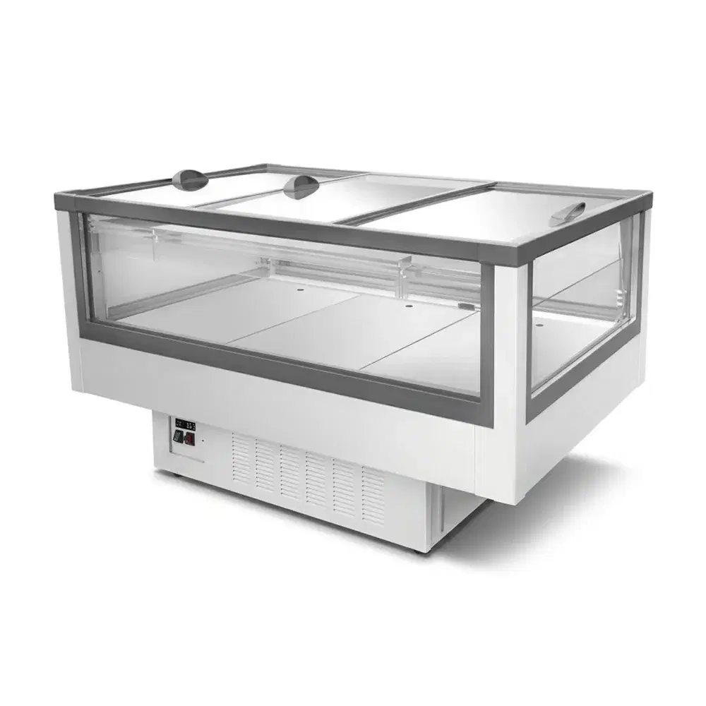Frigomax Series 39.4" Dual Temperature Glass Top Display Freezer, 8.7 cu. ft., White, 110V