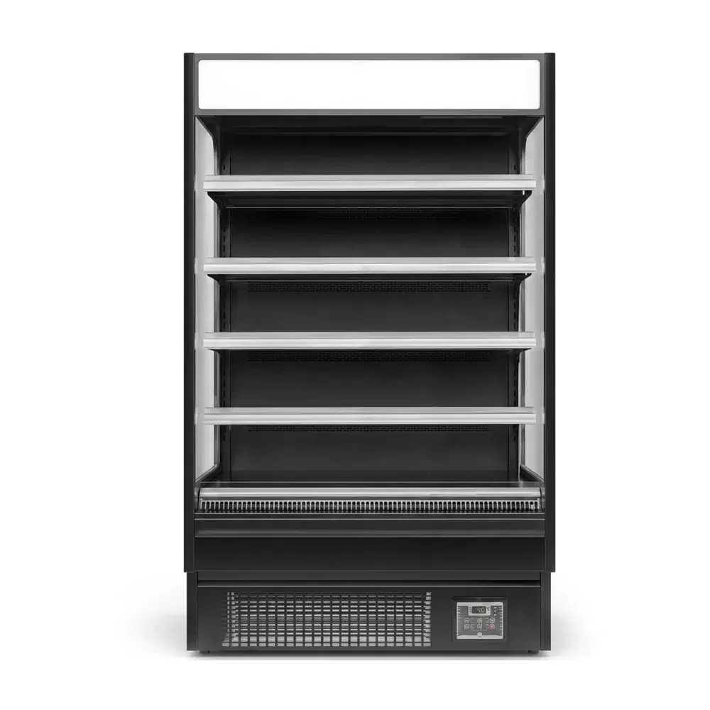 Frigomax Series 39.4" Air Curtain Merchandiser, 28 cu. ft., Black, 110V, Canopy