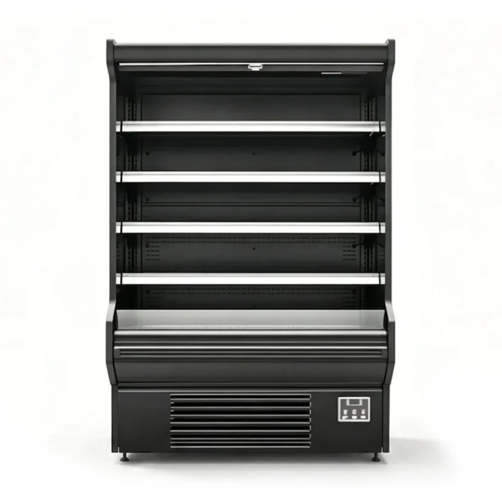 Frigomax Series 76.4" Air Curtain Merchandiser, 45.7 cu. ft., Black, 220V