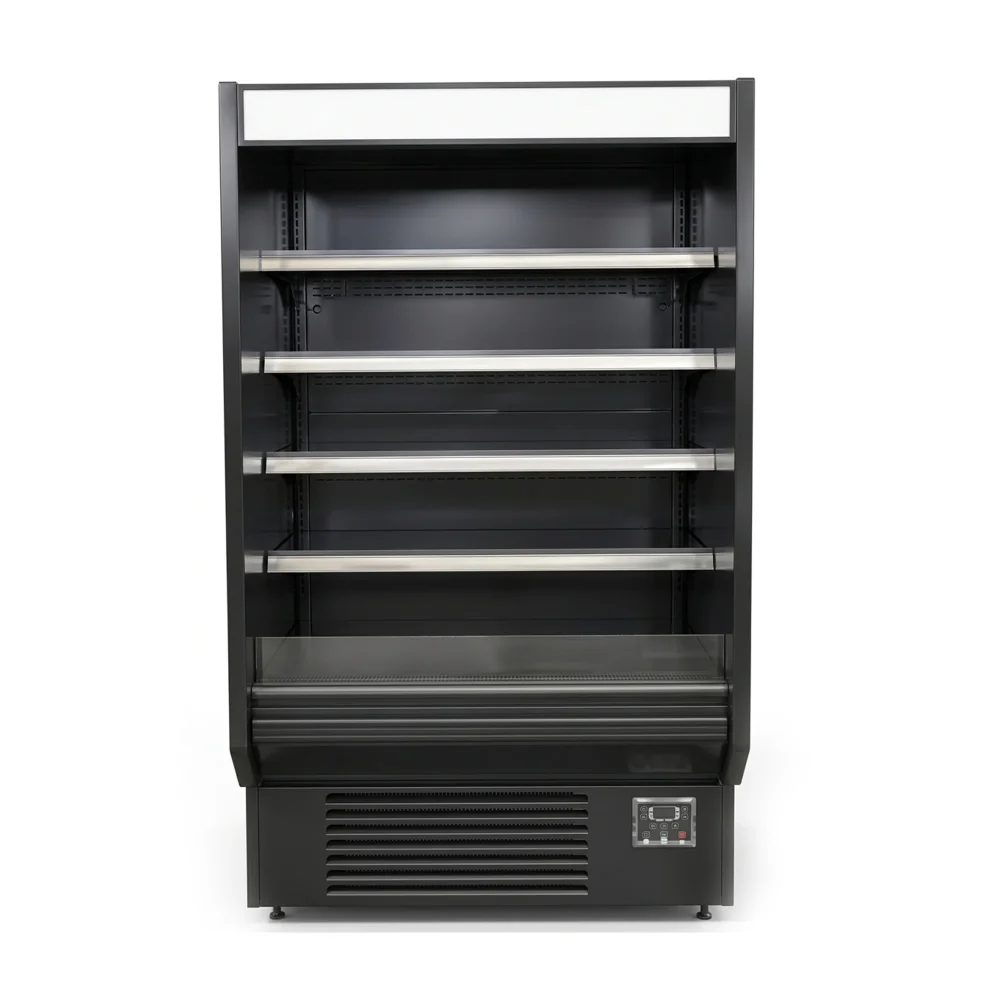 Frigomax Series 101" Air Curtain Merchandiser, 72.2 cu. ft., Black, 220V, Canopy
